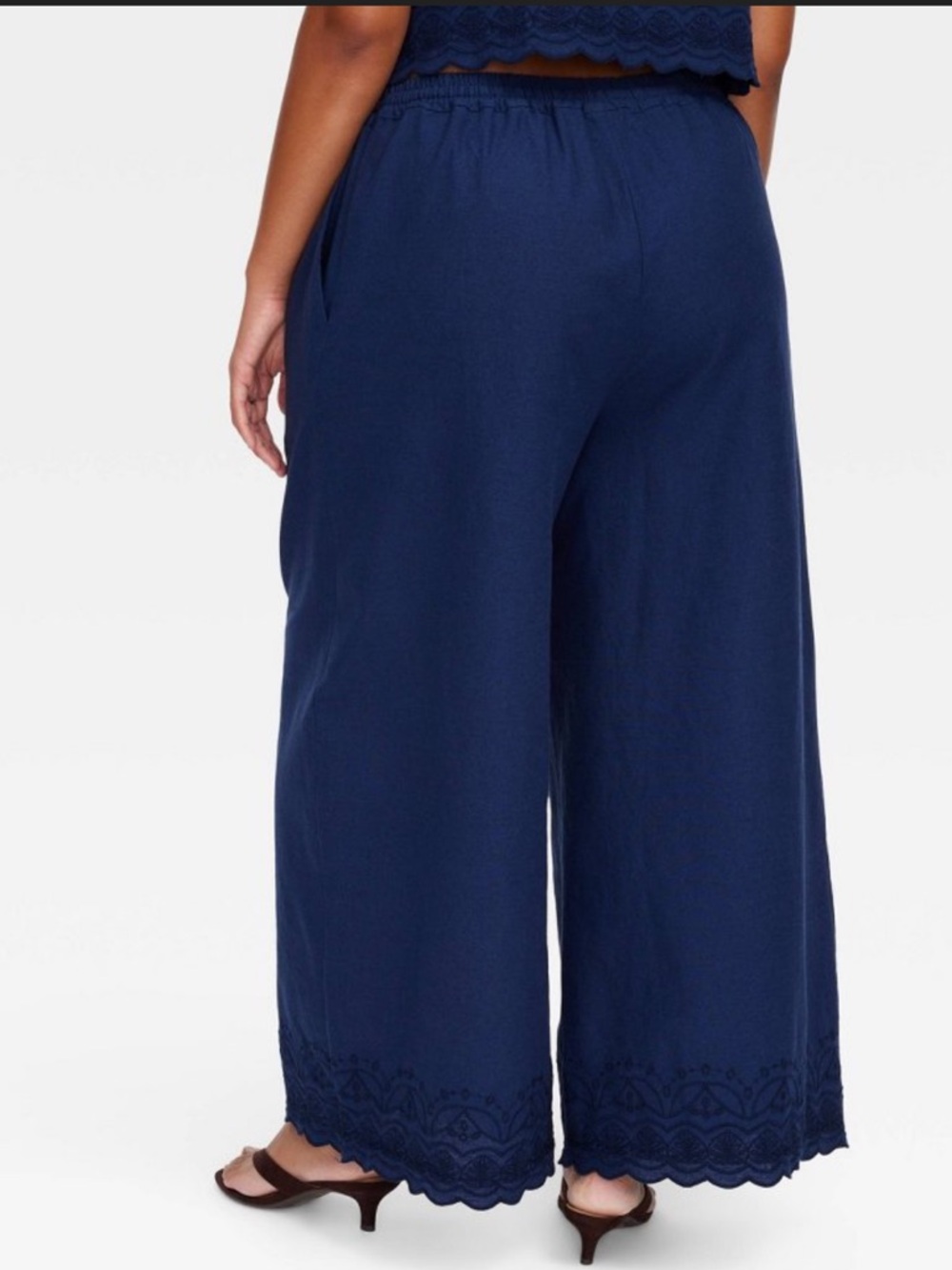 Roller Rabbit x Target Women's Scalloped Hem Drawstring Pants - Navy Blue - M - Picture 3 of 17